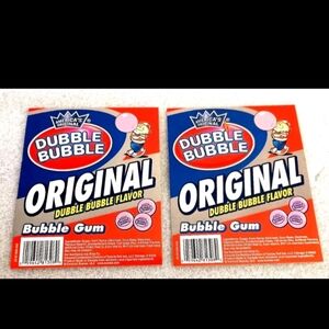 2 Original Dubble Bubble Flavor Gum Machine Vending Display Card 2000s NOS NEW